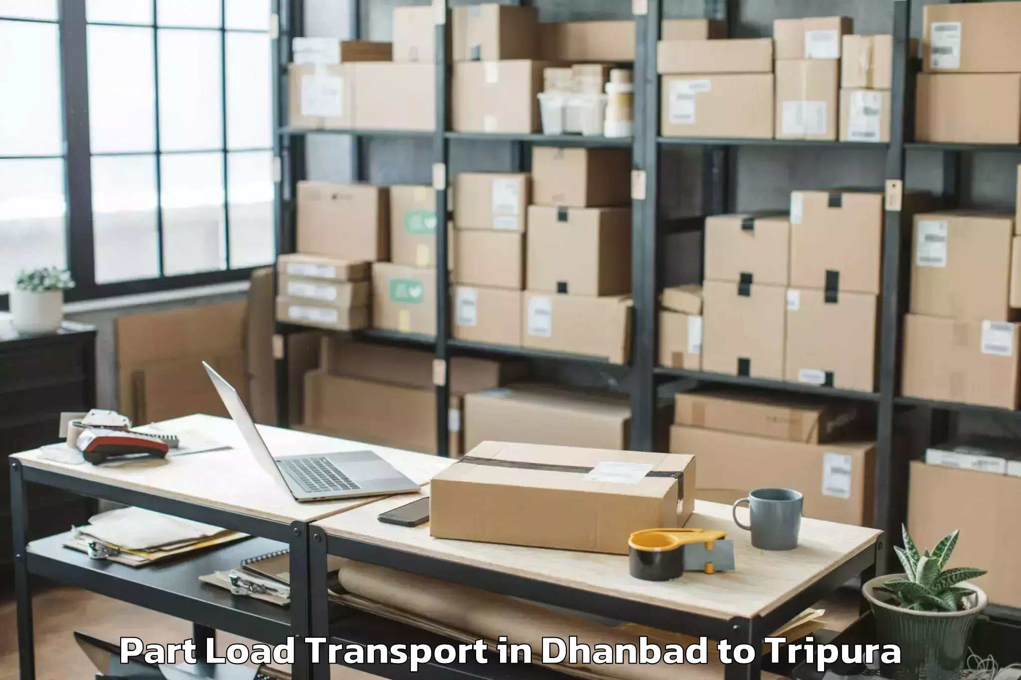 Top Dhanbad to Santirbazar Part Load Transport Available